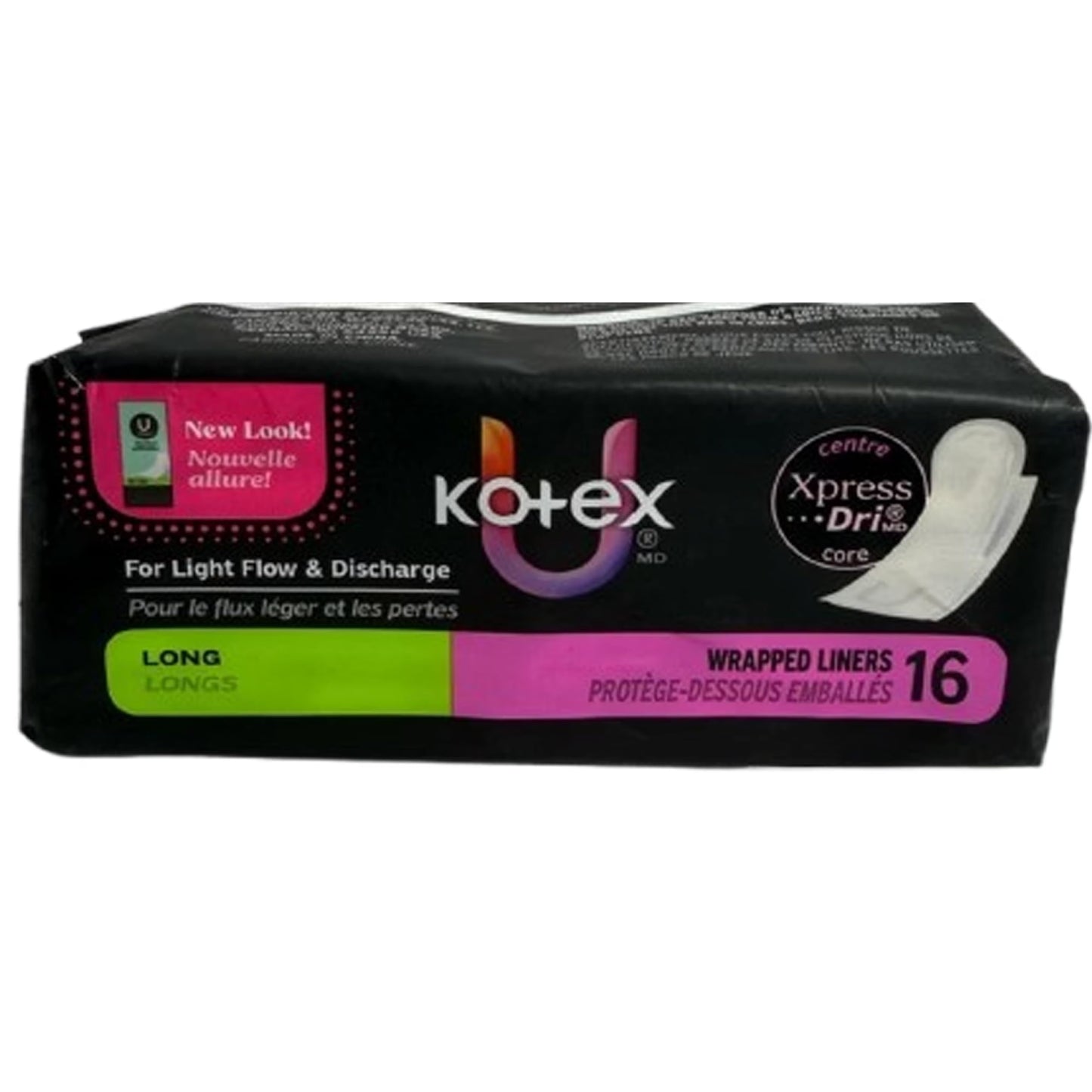 Kotex Lightdays Panty Liners, Long, 16 Count (Pack of 6) – product image 3 of 14