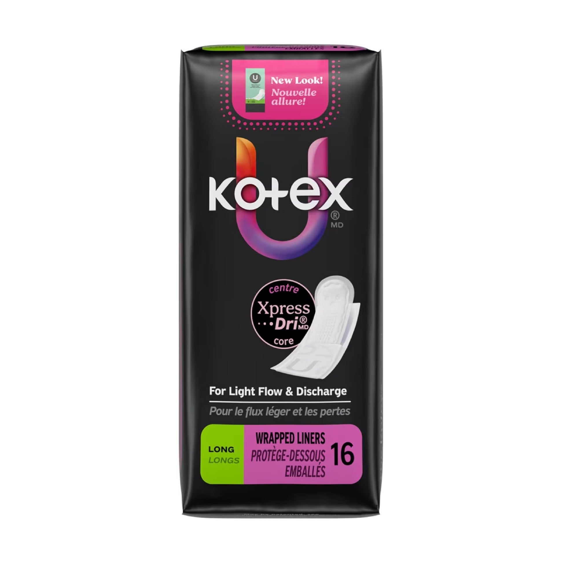 Kotex Lightdays Panty Liners, Long, 16 Count (Pack of 6) – product image 2 of 14