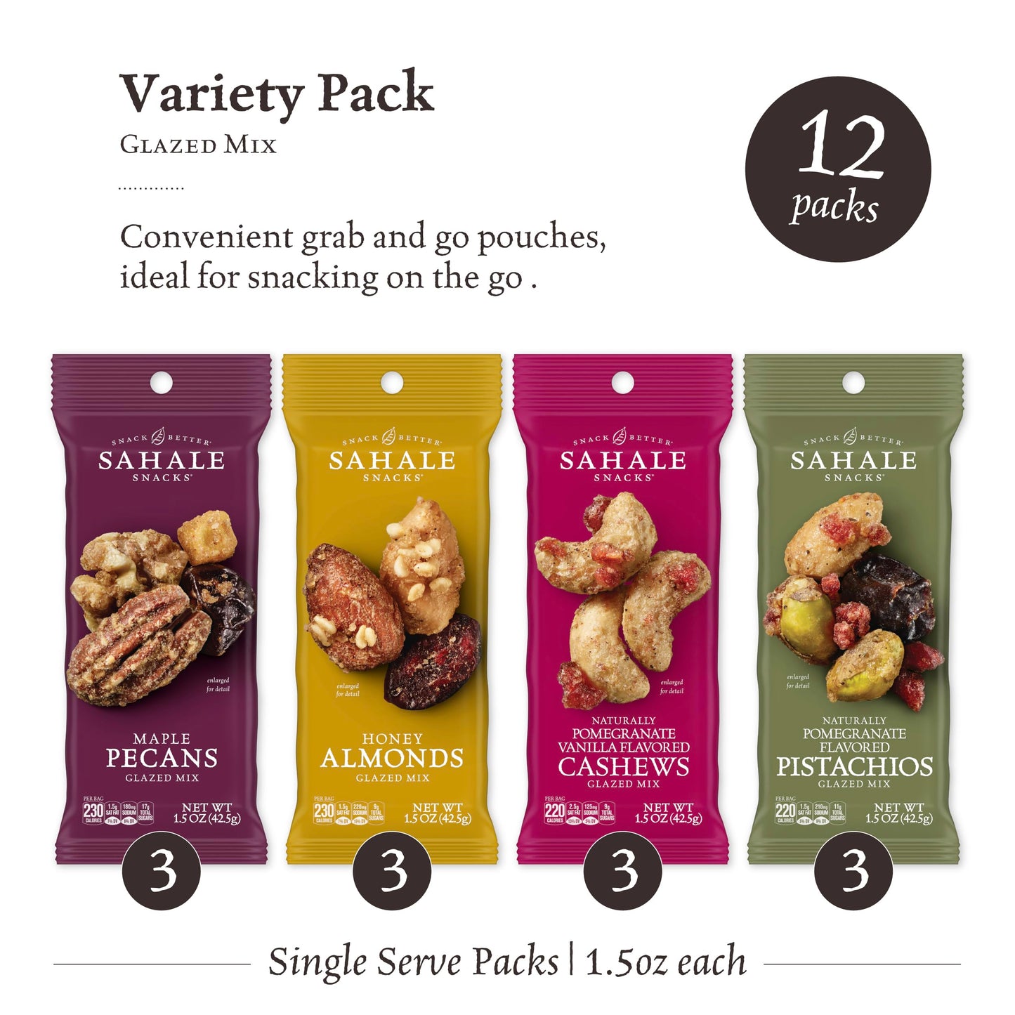 Sahale Snacks Glazed Mixed Nuts Variety Pack, 1.5 oz pouches – product image 2 of 10