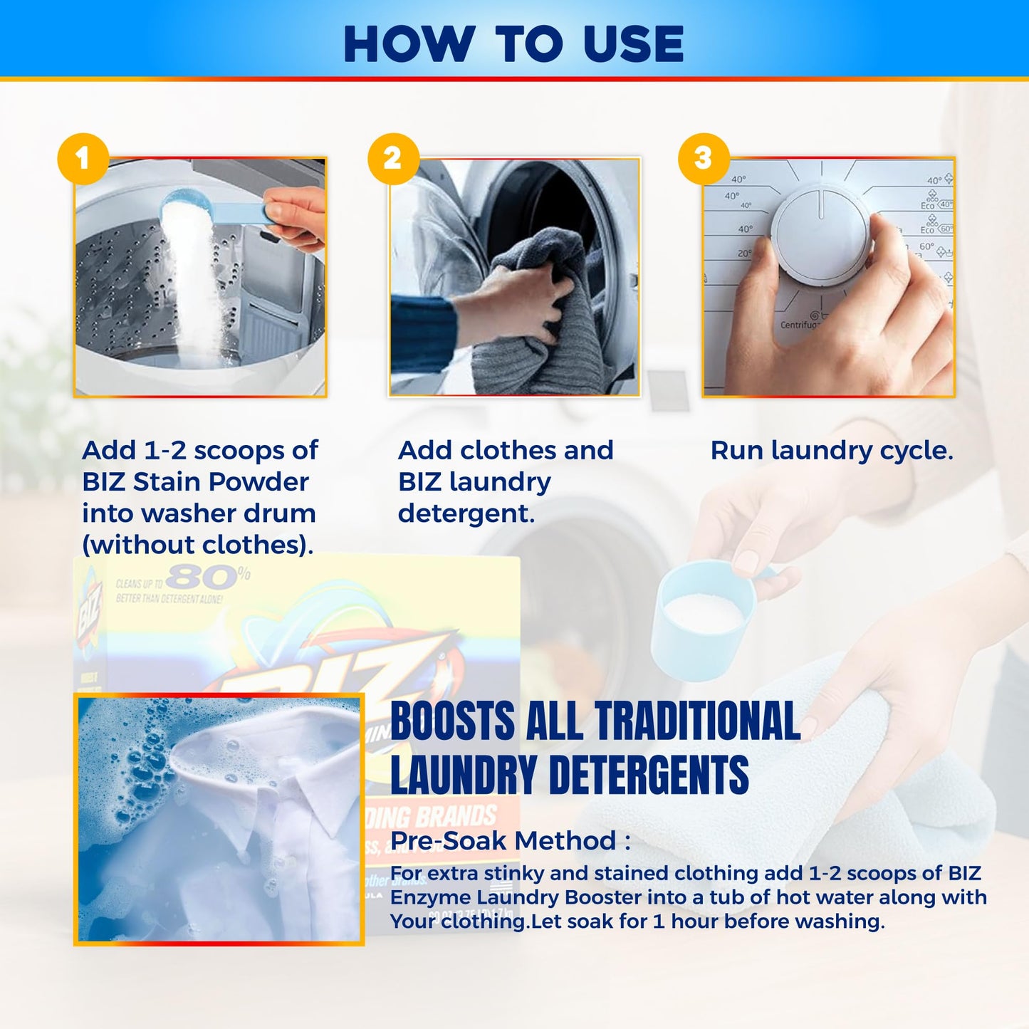 BIZ Laundry Powder Booster, 60 oz, Pack of 2 – product image 6 of 9